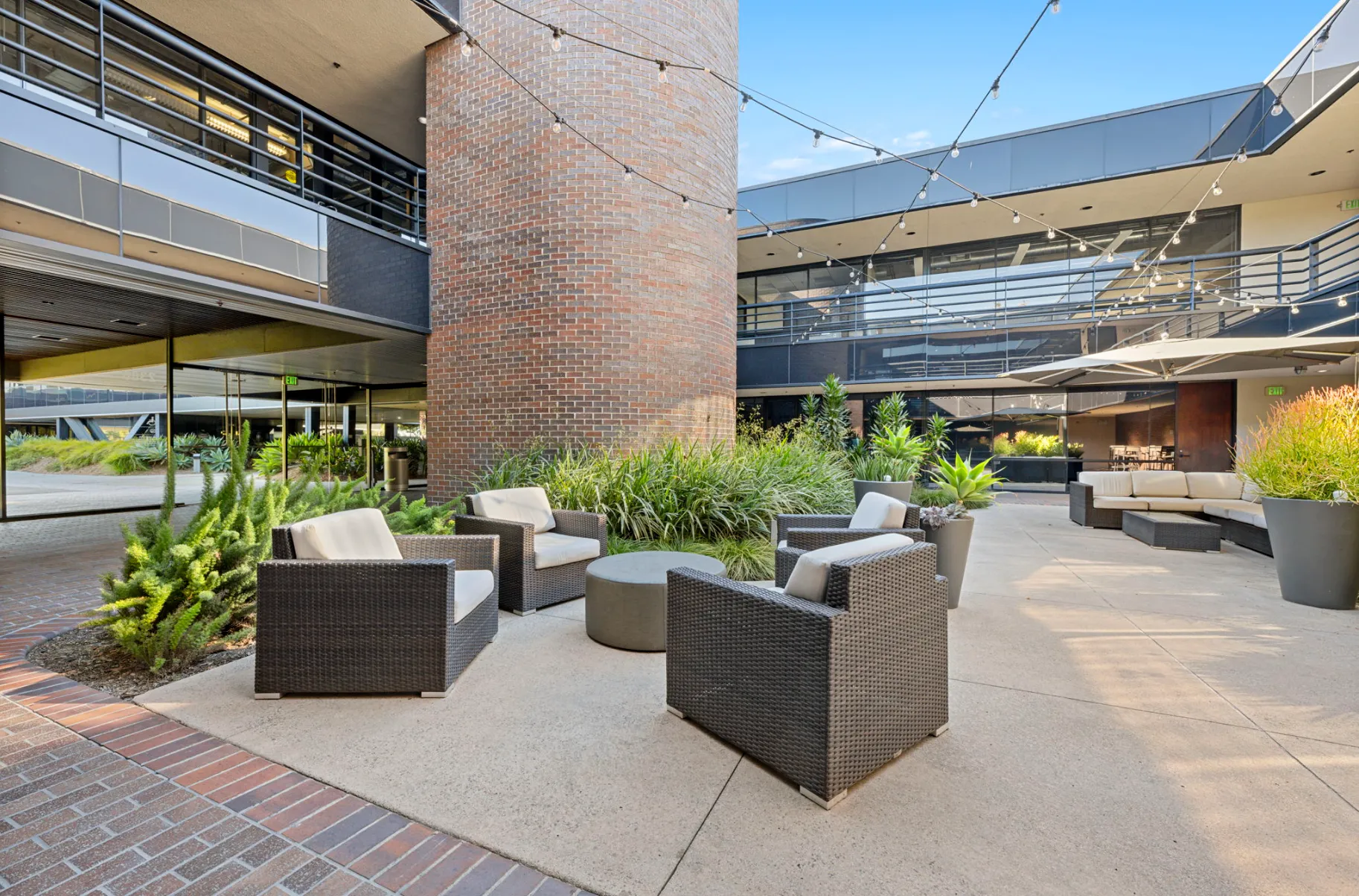 Courtyard at the women's program offices on Faraday Avenue in Carlsbad